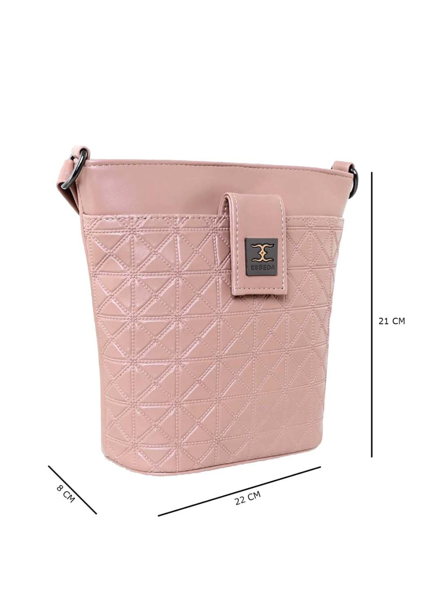 Esbeda Peach Solid Small Sling Handbag