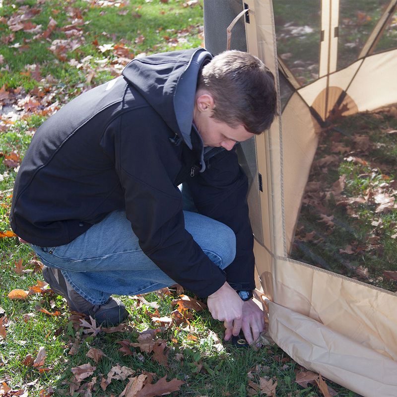 Gazelle 21500 G6 8 Person 6 Sided Portable Camping Canopy Gazebo Screen Tent