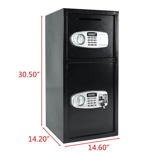 775*370*360mm Digital Keypad Double Depository Safe Black