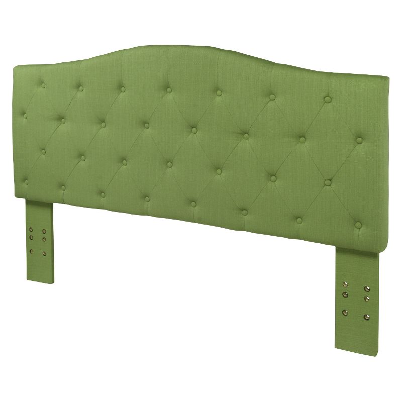Delphi Button Tufted Adjustable Linen Twin Headboard Green - miBasics