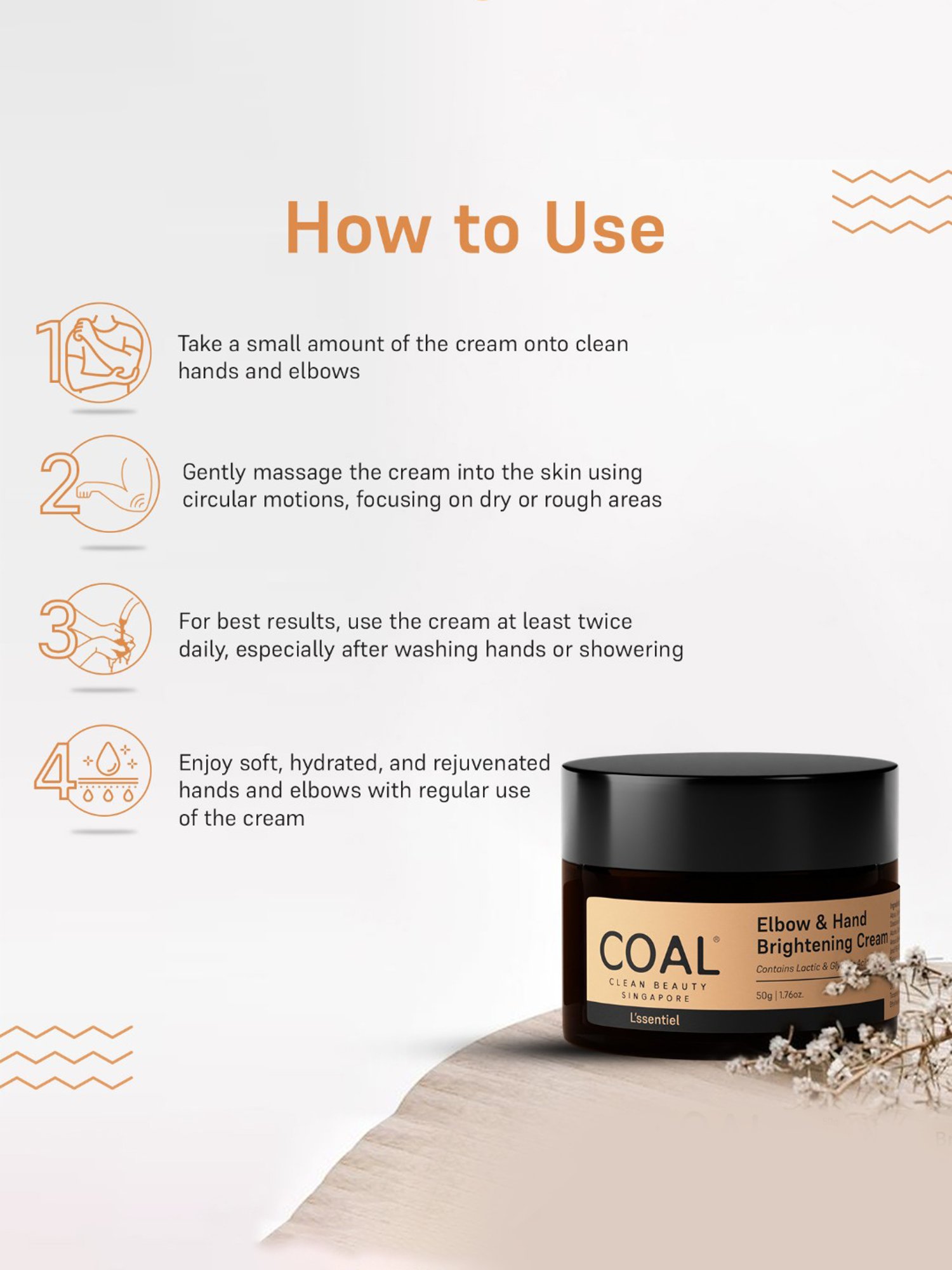 COAL Clean Beauty Elbow & Hand Brightening Cream - 50 gm