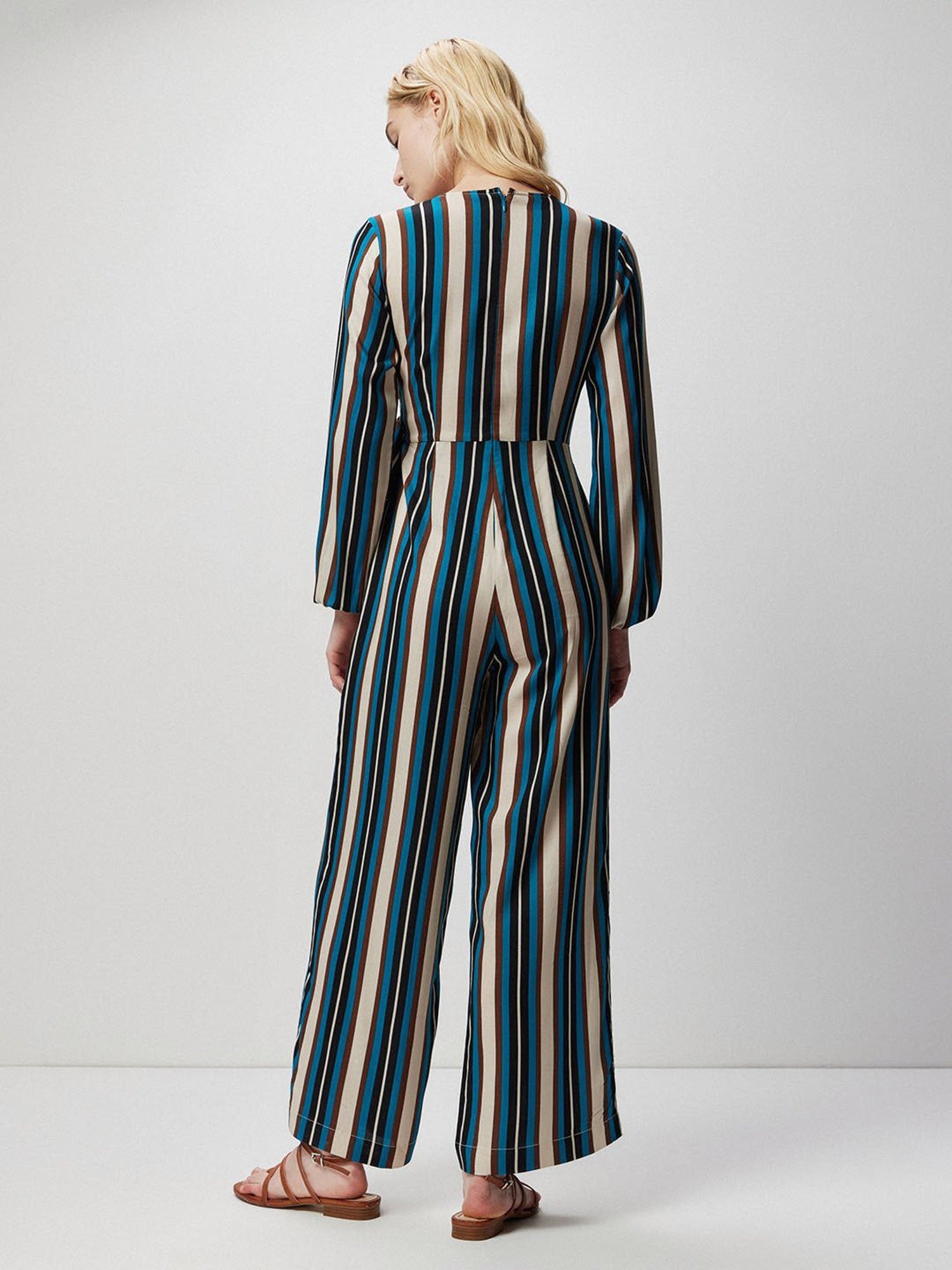 Cover Story Blue Striped Jumpsuit