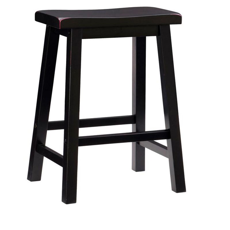 Powell "Antique Black" with Sand Through Terra Cotta Counter Stool 24" Seat Height