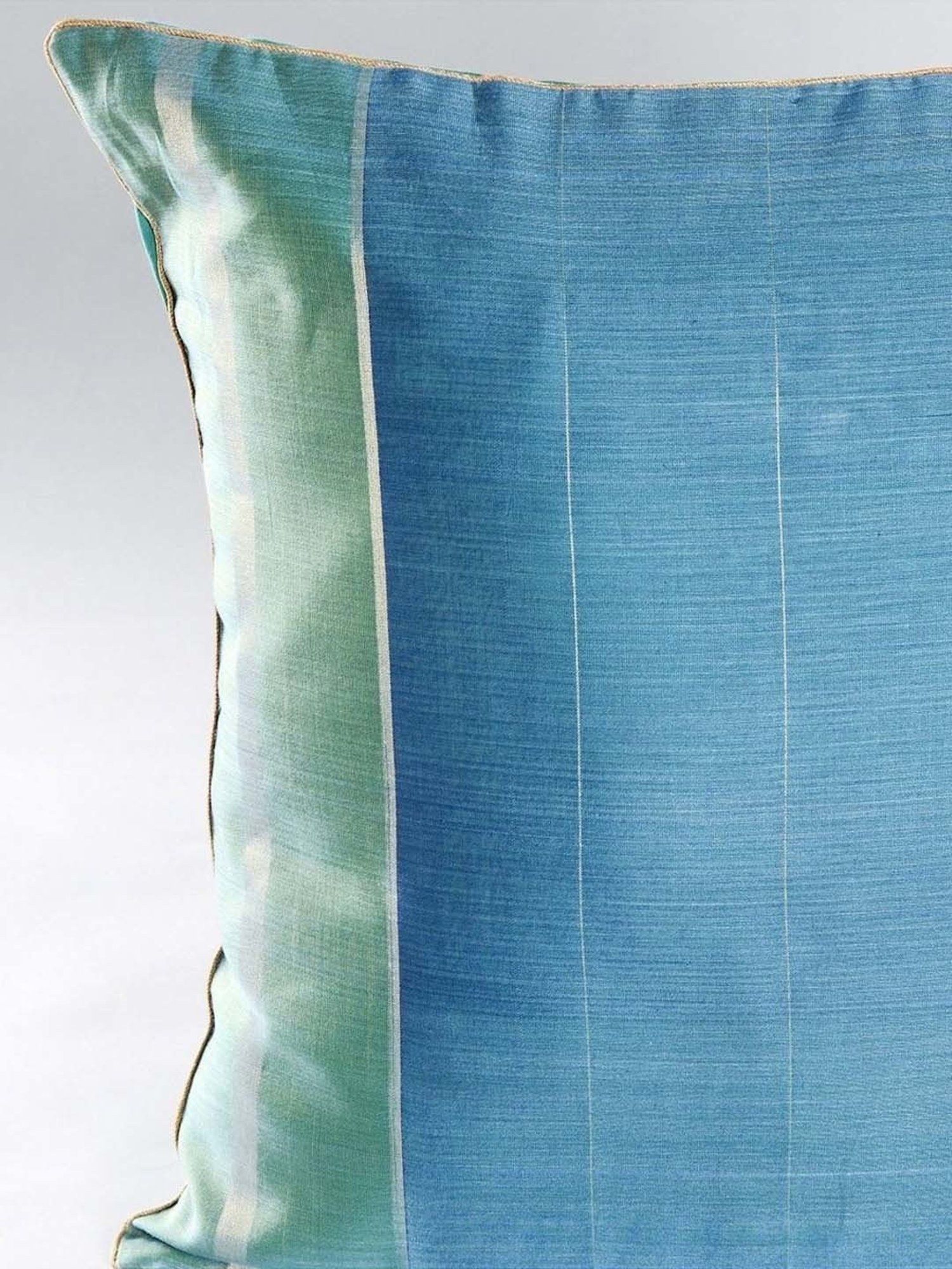 Fabindia Home Udai Blue Cotton Silk Cushion Cover