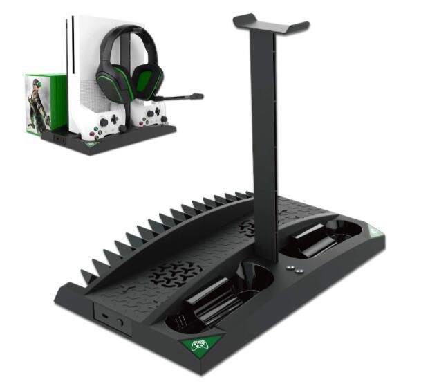 ZHANGTUO Vertical Cooling Stand Compatible with Xbox ONE X/ONE S/Regular ONE, with 2 Controller Charger Station, 17 Games Storage Slot, 1 Headset Storage Holder