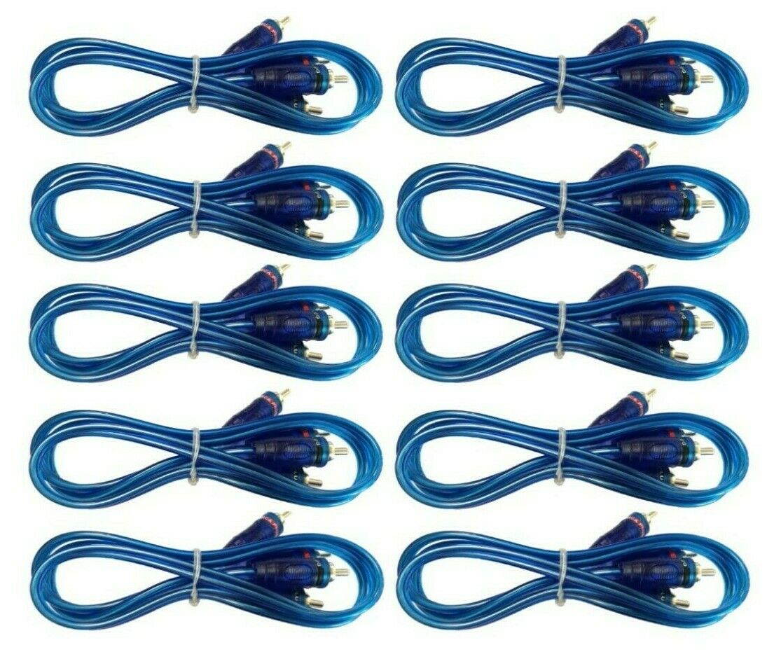 20 Absolute 15' RCA Stereo Plug Cable 2 Male to 2 Male Car Stereo Marine Home Au