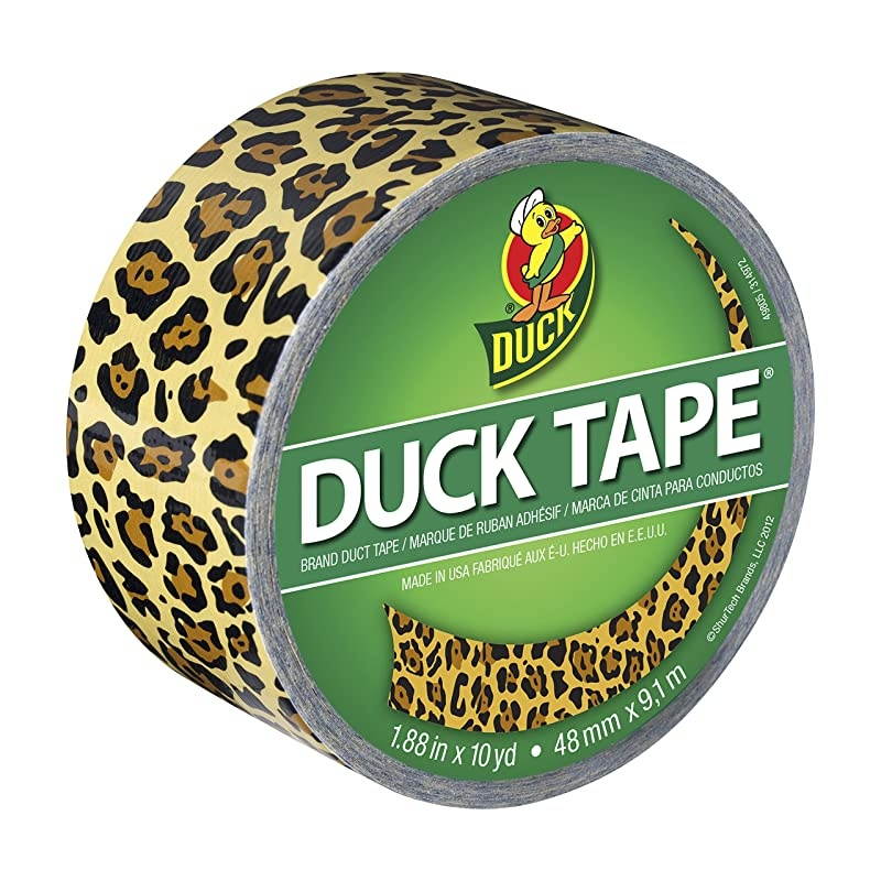 1379347 Printed Duct Tape Single Roll 188 Inches x 10 Yards Spotted Leopard