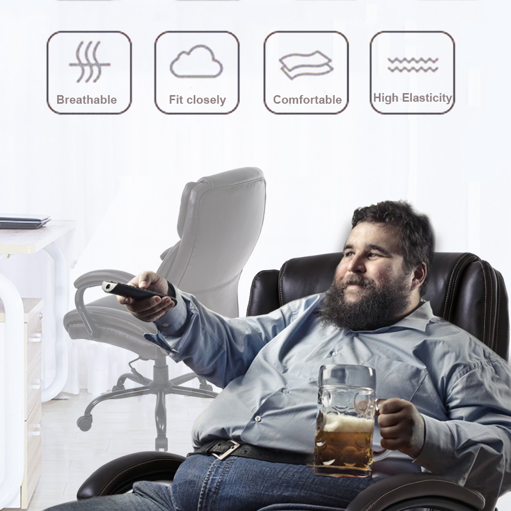 Big and Tall Office Chair 500lbs Wide Seat Ergonomic Desk Chair Task High Back Executive Chair Rolling Swivel PU Computer Chair with Lumbar Support Armrest Adjustable Chair for Heavy People, Brown