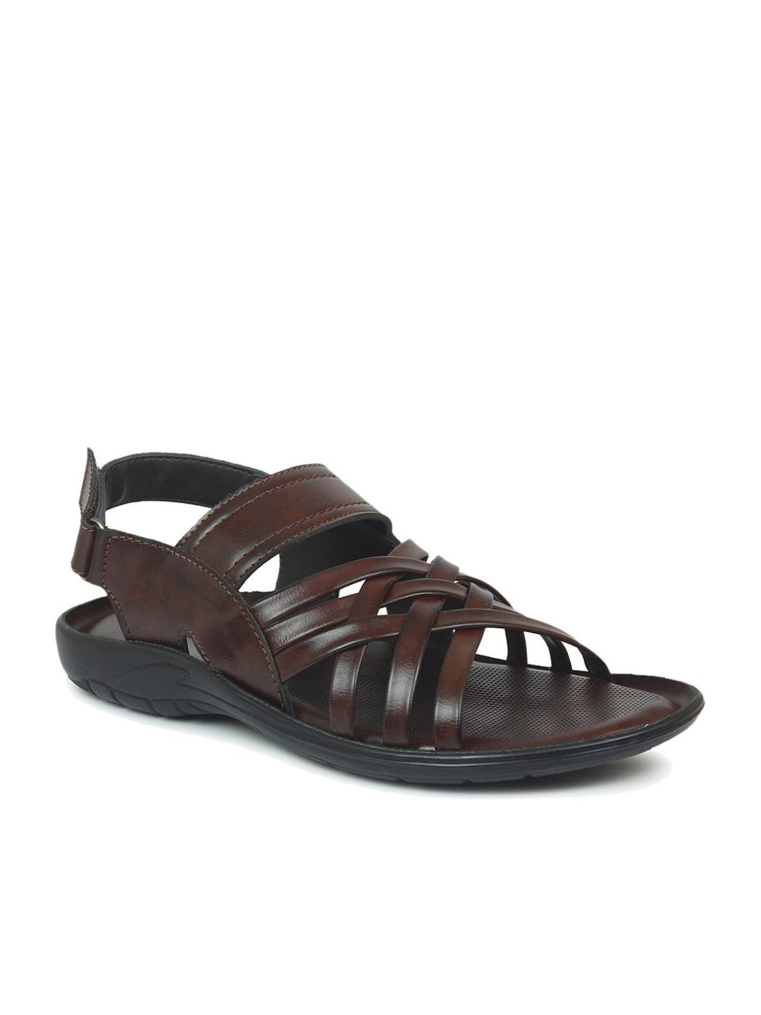 Privo by Inc.5 Men's Tri-Band Brown Back Strap Sandals