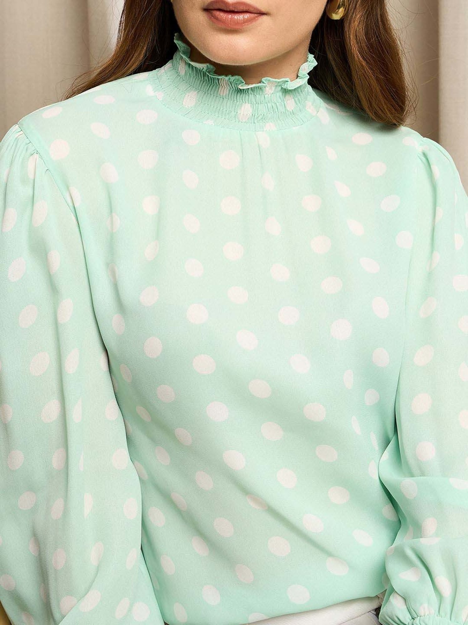 Rare Sea Green Printed Top