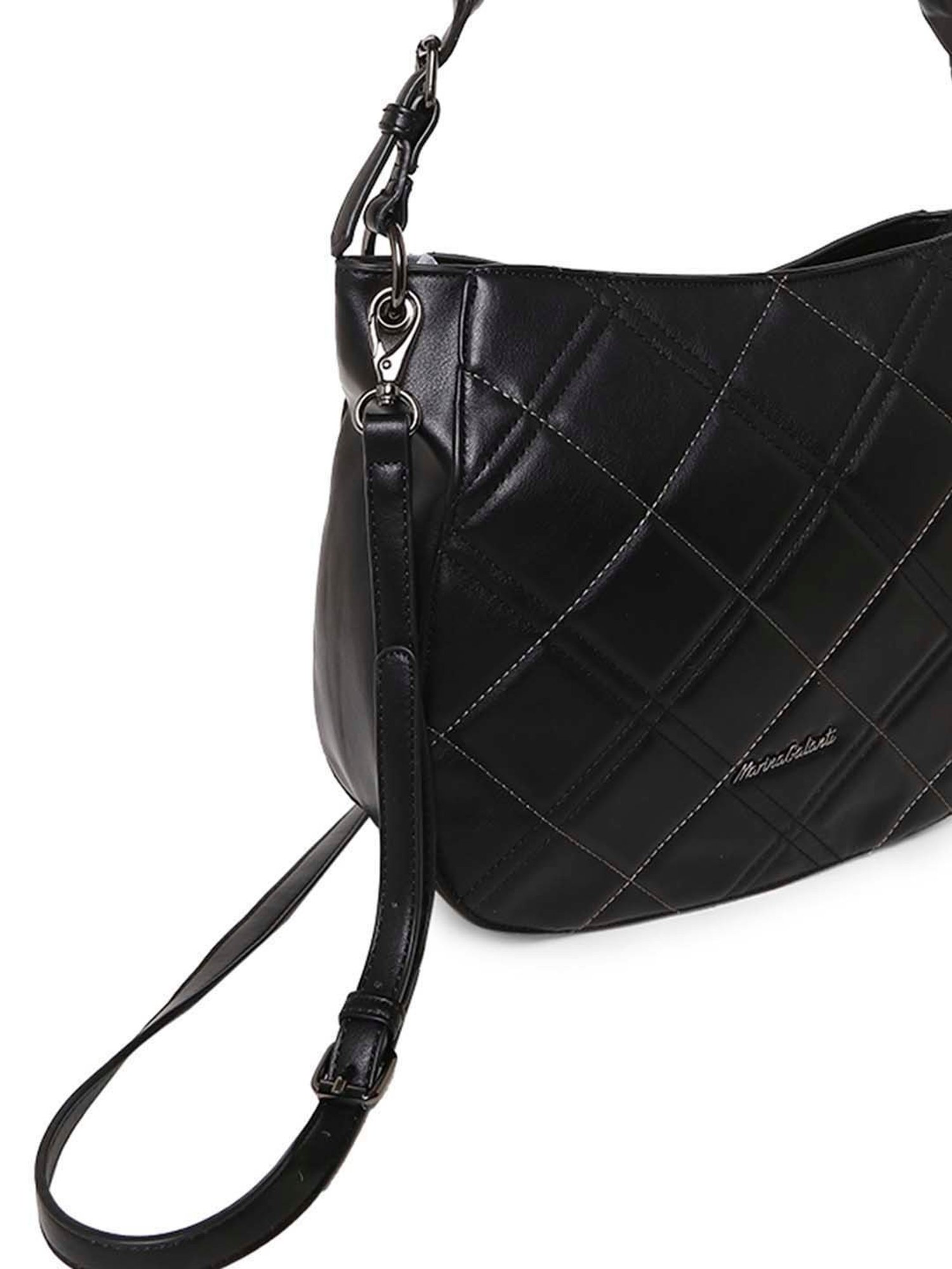 Marina Galanti Black Quilted Medium Baguette Bag