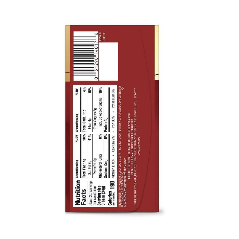 Godiva Roasted Almond Dark Bar - 3.1oz