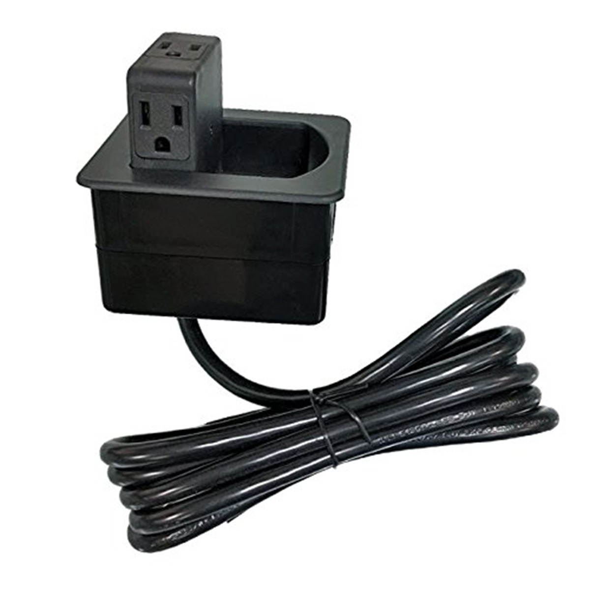 Electriduct Flip Top Mini In-Desk Power & Data Center with AC Power, USB Charging, and CAT6 Pass-Through for Home and Office