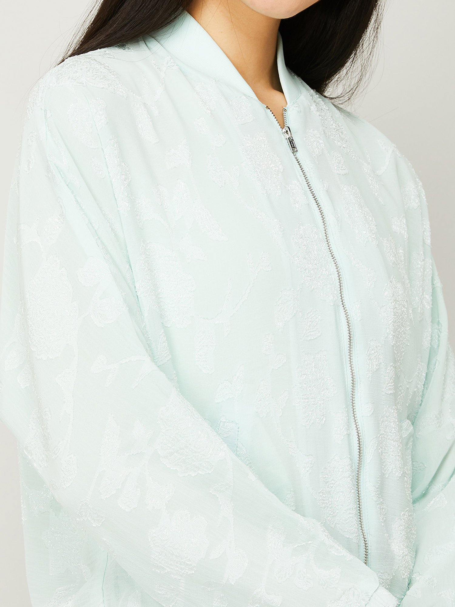 CODE by Lifestyle Mint Green Embroidery Shrug