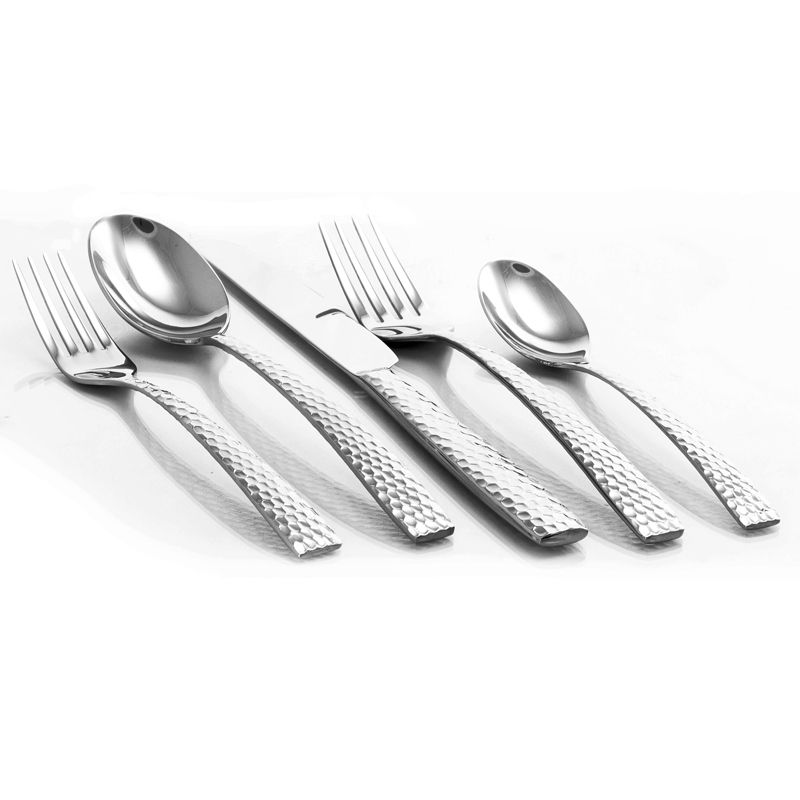 Gibson Braid 20 Piece Stainless Steel Flatware Set with Textured Handles