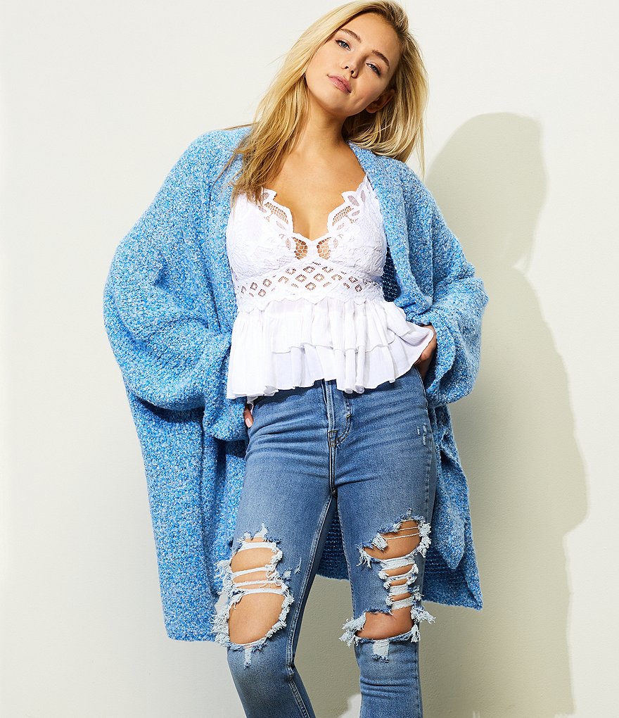 J.McLaughlin Durham Sleeveless Ruffle V-Neck Denim Blouse