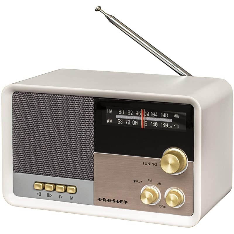 CR3036D Tribute Vintage AMFM Bluetooth Radio White Sand