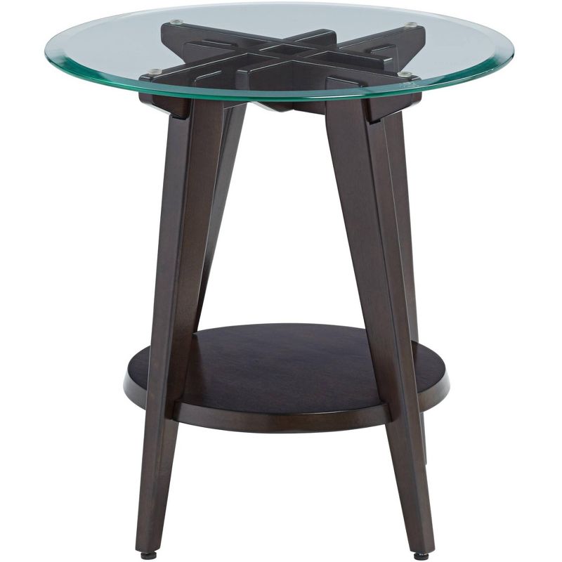 55 Downing Street Milton Dark Brown Round Accent Table