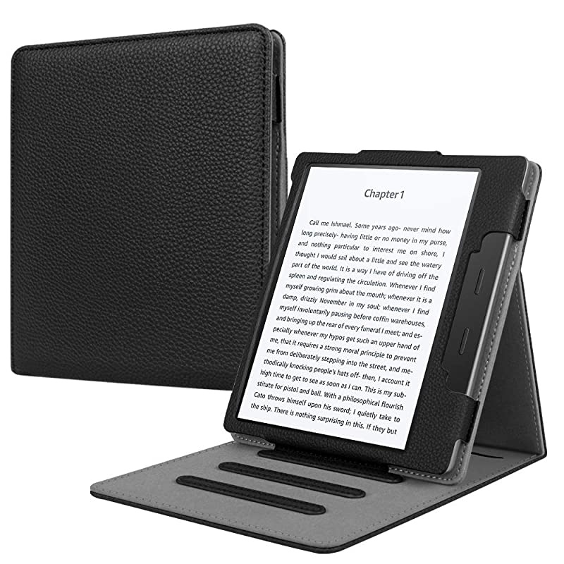Flip Case for Kindle Oasis 10th and 9th Gen 2019 2017 Release Multi Angle Hands Free Viewing Stand Cover Auto Wake Sleep Function for 2017 Version Only Not for 2019 Version Black