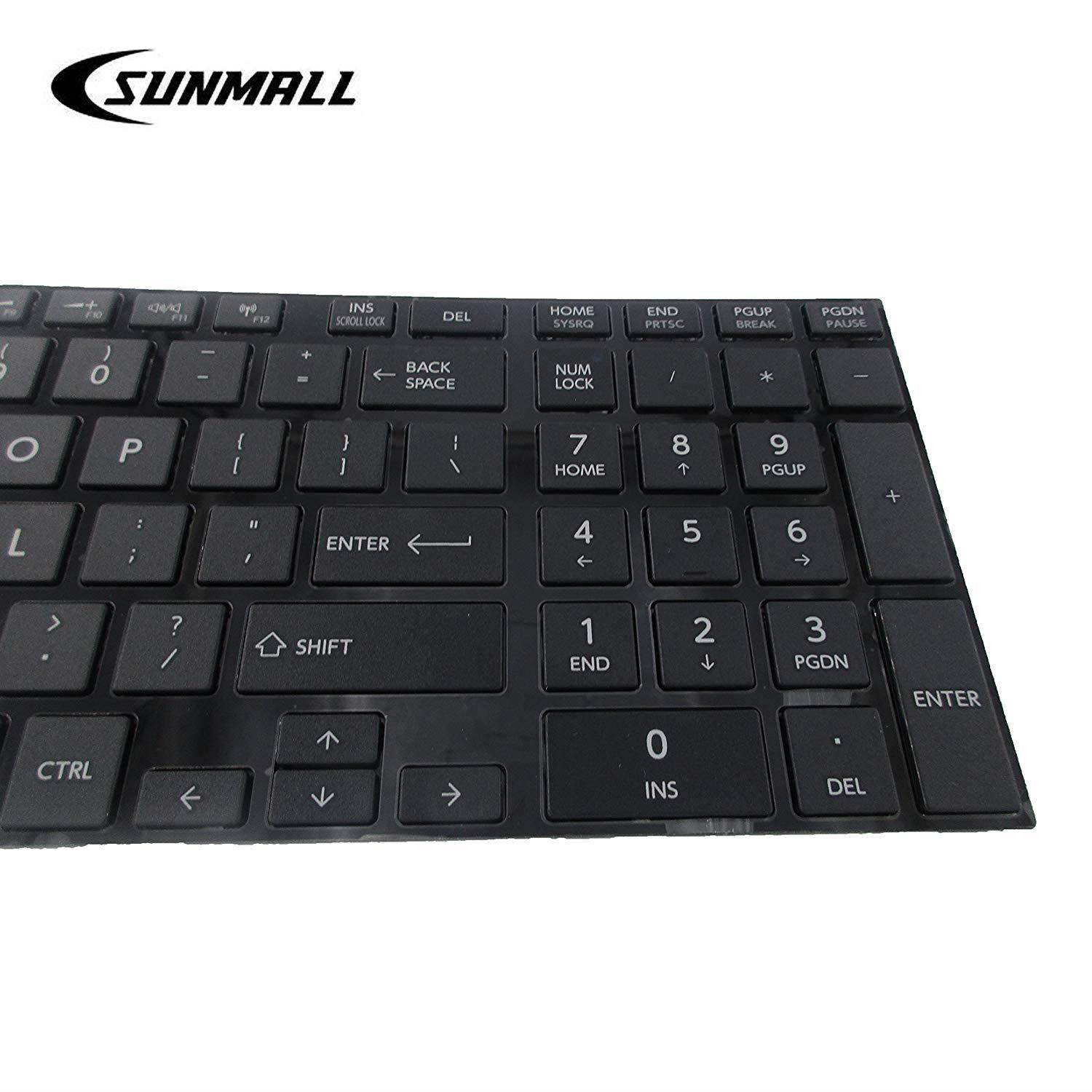 SUNMALL Laptop Keyboard replacement (WITH FRAME) for Toshiba Satellite c850 c855 c855d l850 l855 c875 c875d l875d p850 p855 p875d Black US Layout(6 Months Warranty)