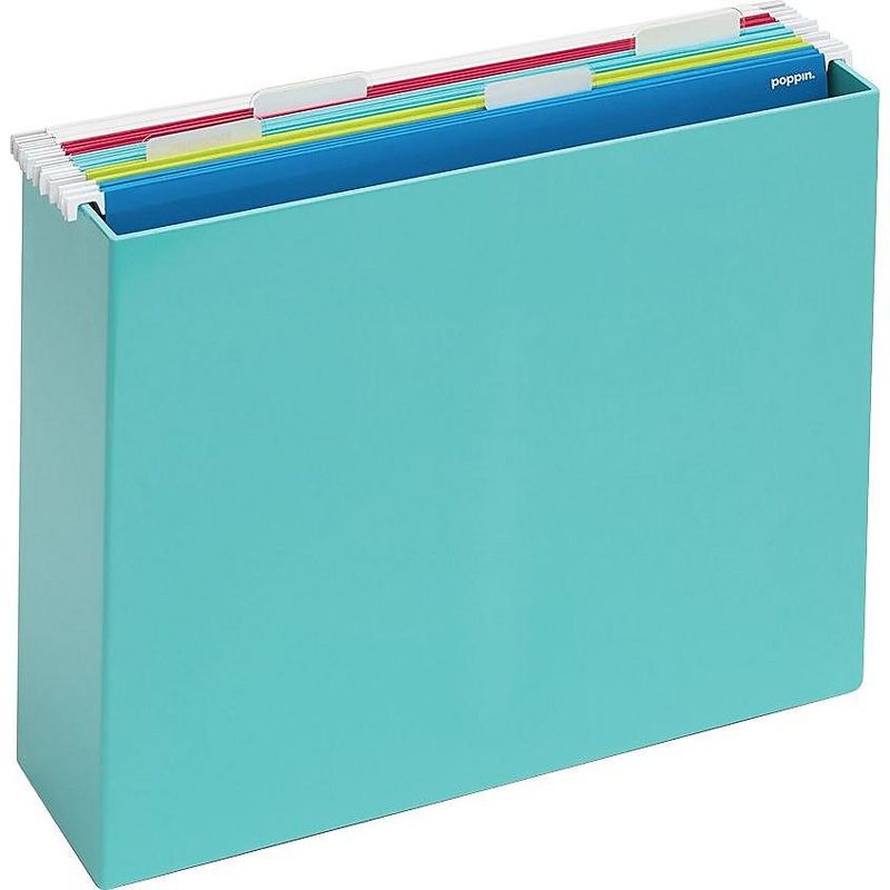 Poppin Aqua Plastic File Box 101274