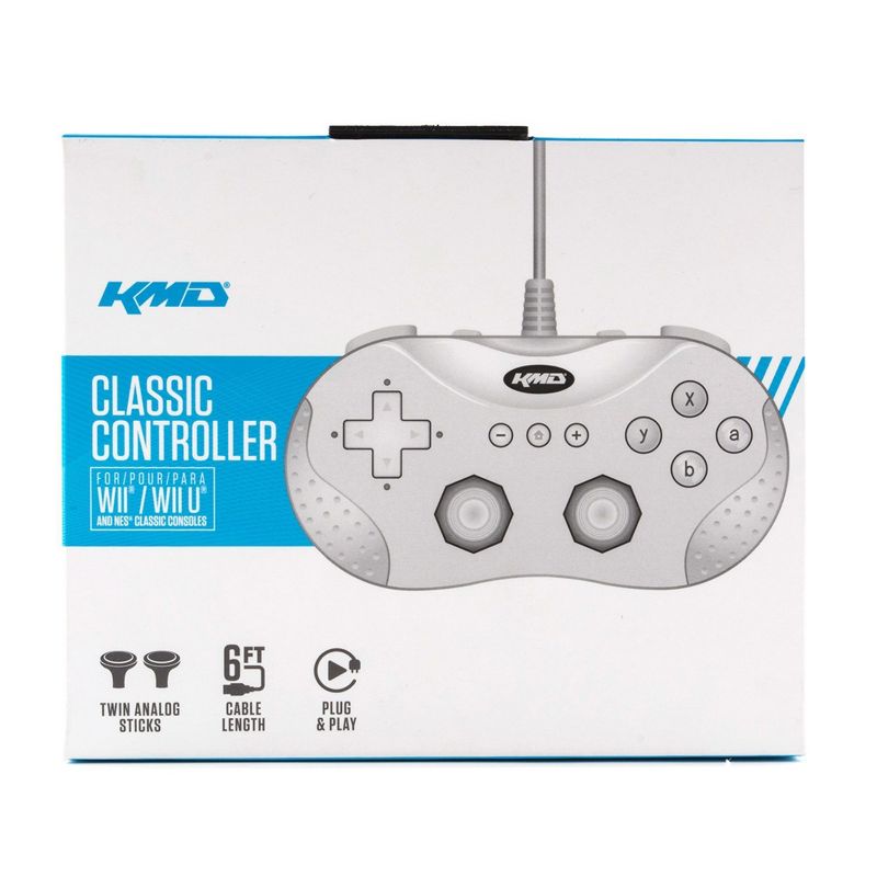 KMD Classic Wired Controller Gamepad Compatible with Nintendo Wii / Wii U - White