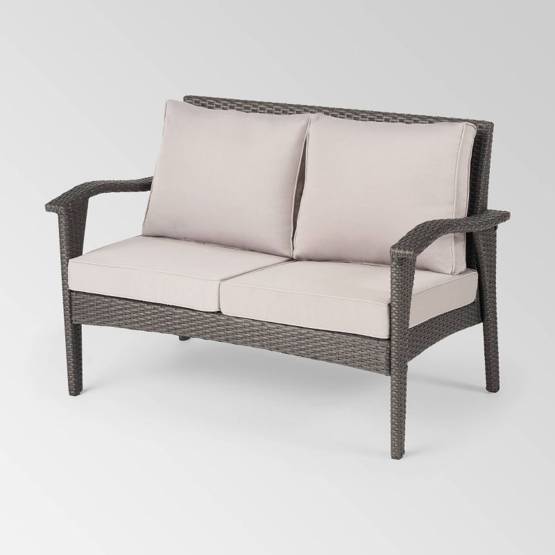 Breckenridge 4pc Seating Set Java Brown Fame Sunbrella Meredian Brick Red Fabric - La-Z-Boy