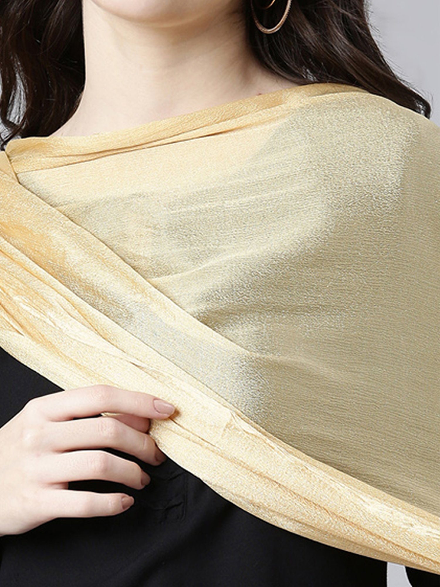 TWIN BIRDS Navy & Gold Dupatta - Pack of 2