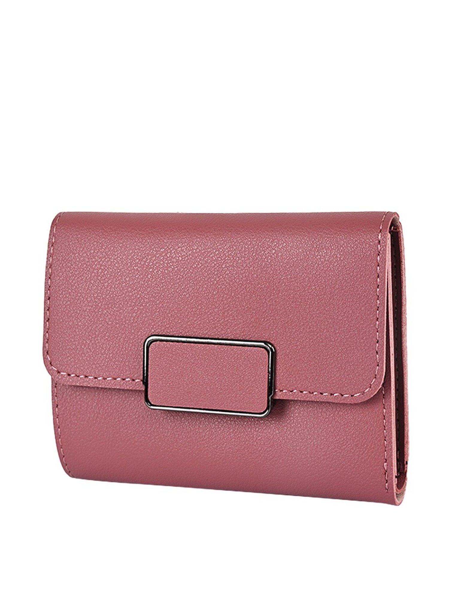 Apsis Pink Solid Tri-Fold Wallet for Women