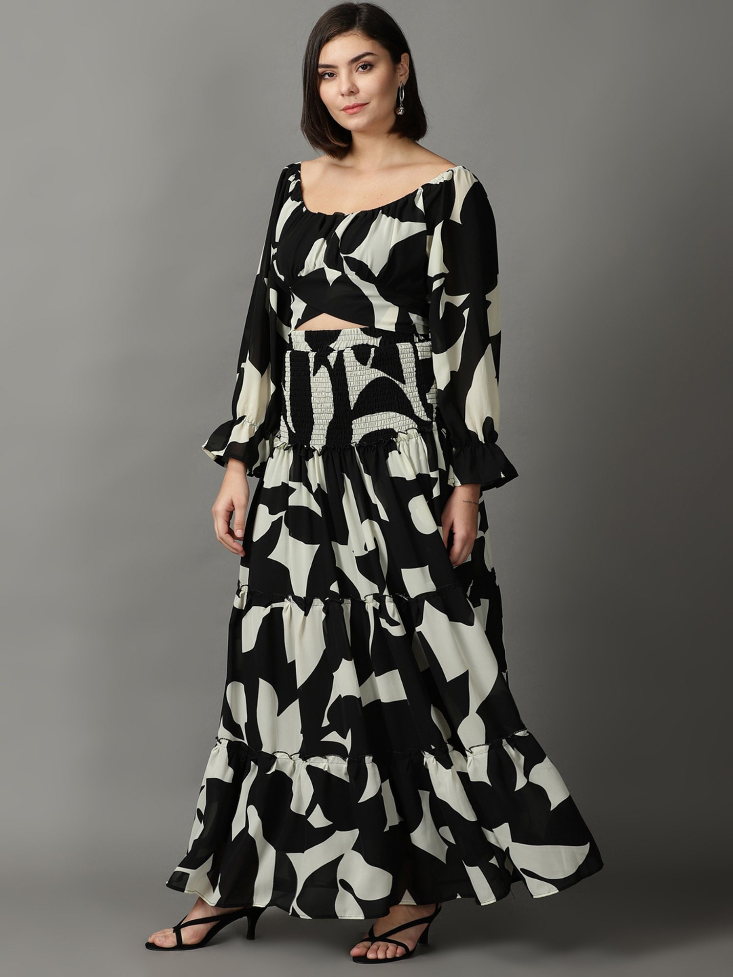 SHOWOFF Black Printed Co-ord Set