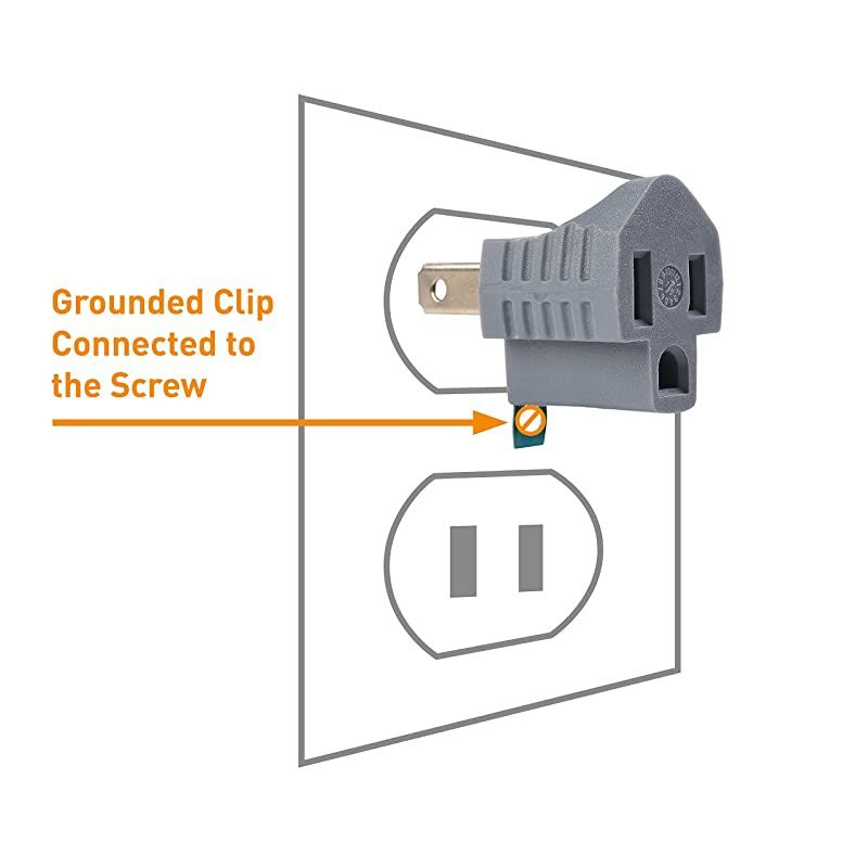 3Pack Polarized Grounding Adapter 3 Prong to 2 Prong Adapter Allows a 2 Prong Outlet to Accept 3 Prong Plugs