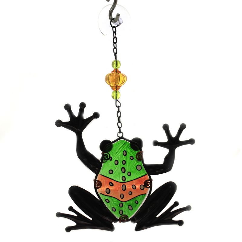 Home Decor 10.25" Frog Sun Catcher Hand Painted  -  Stained Glass And Suncatchers