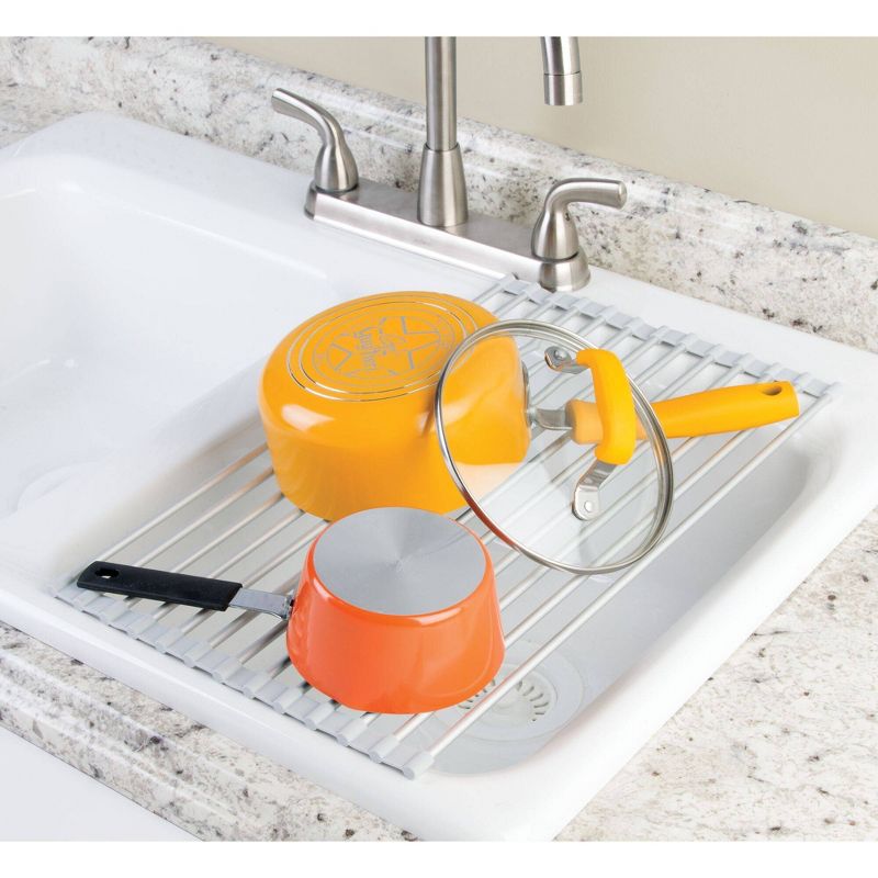 iDESIGN Metro Aluminum Over Sink Drain Board Silver