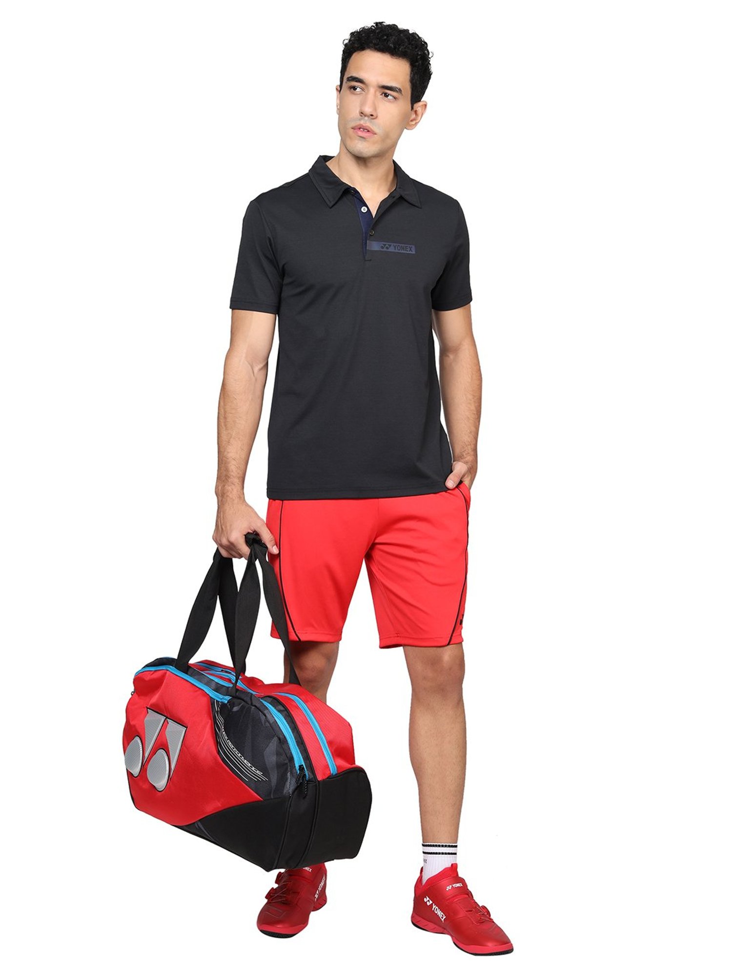 Yonex Jet Black Regular Fit Badminton Polo T-Shirt