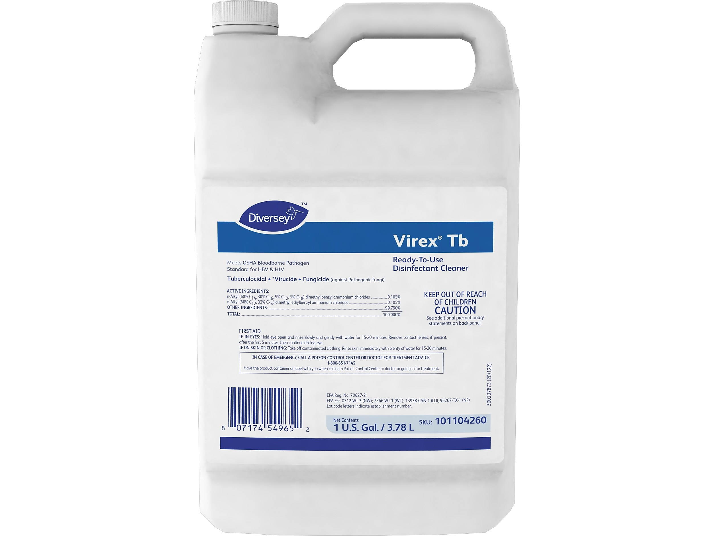 Virex Tb Cleaner Disinfectant Lemon 128 Fl. Oz. 4/Carton 101104260