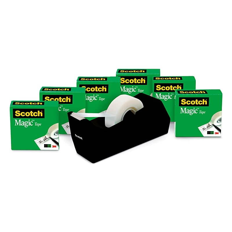 Magic Tape 6 Rolls with Dispenser Numerous Applications Invisible Engineered for Repairing 34 x 1000 Inches Boxed 810K6C38