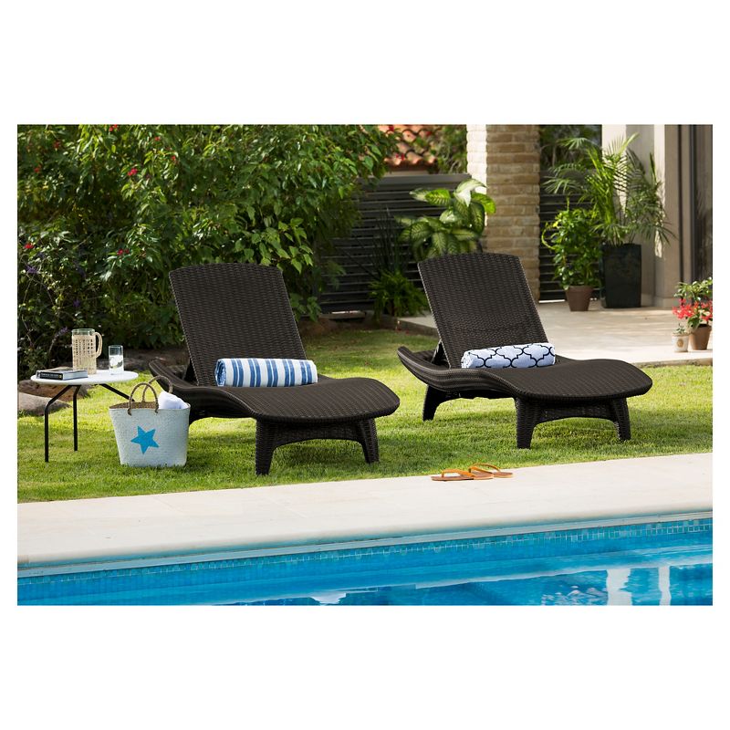Pacific Sun 3pc Loungers with Table Set Brown - Keter