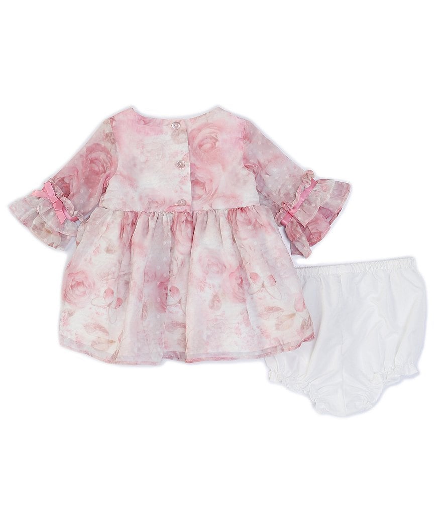 Laura Ashley Baby Girls Newborn-24 Months Bell-Sleeve Floral Babydoll Dress
