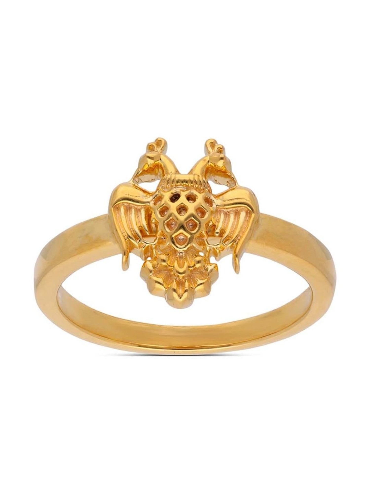 CKC Regal Charm: Gold Plain Gandaberunda Motif Ring