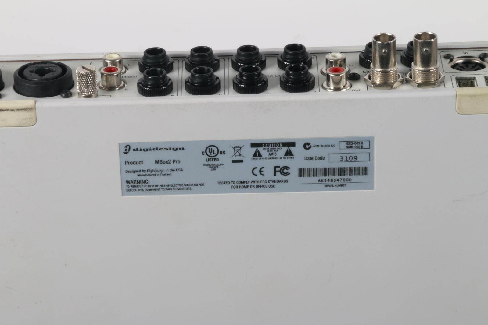 Digidesign MBox2 Pro Audio MIDI Interface No Power Supply