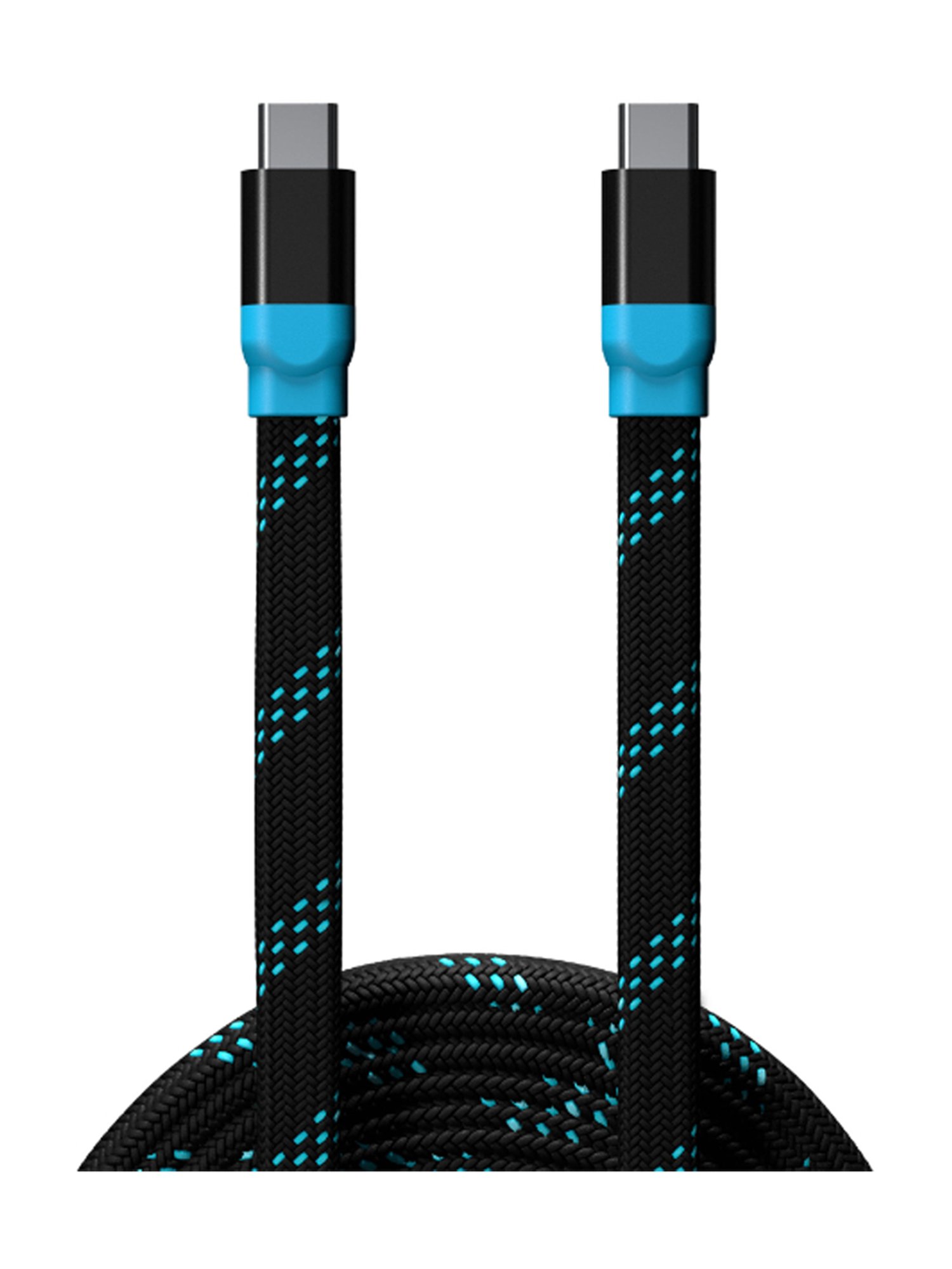 URBN 100W Super Fast PD Cable, Type C to C, Flat Cable, Made for Mobiles & Laptops 4 Feet (Black)