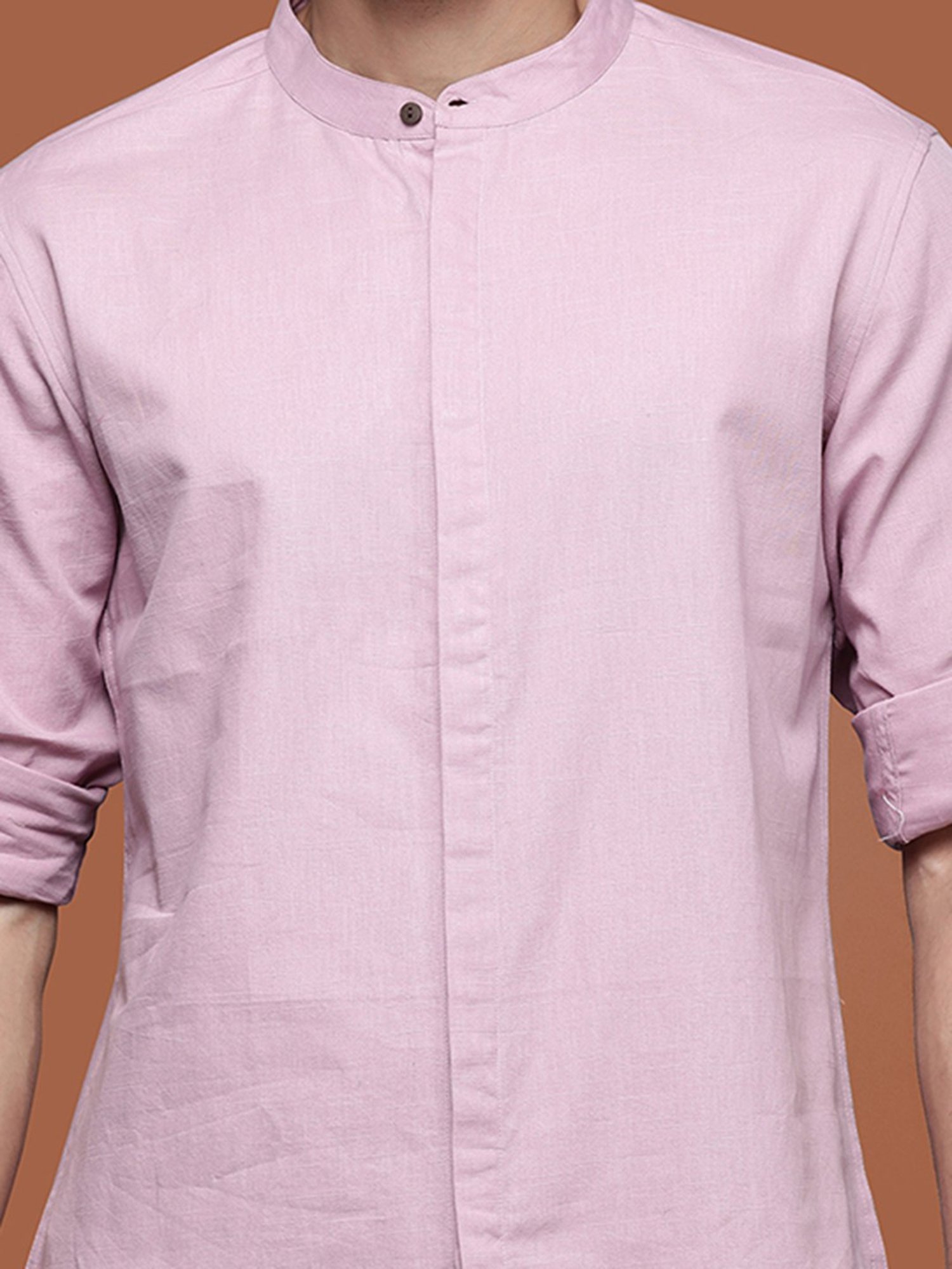 Indo Era Lavender Regular Fit Ethnic Shirt