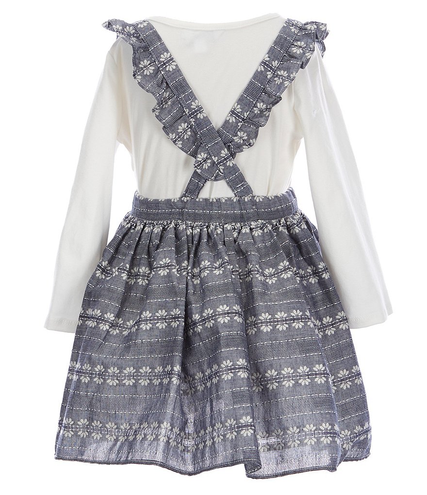 Pippa & Julie Little Girls 2T-6X Long-Sleeve Tee & Ruffled Plaid Jumper Set