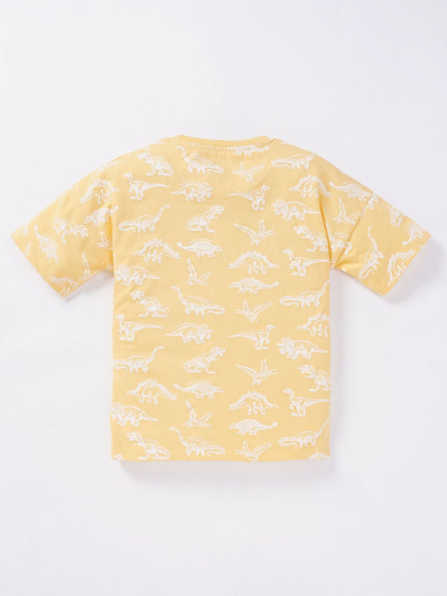Ed-a-Mamma Kids Yellow Printed T-Shirt