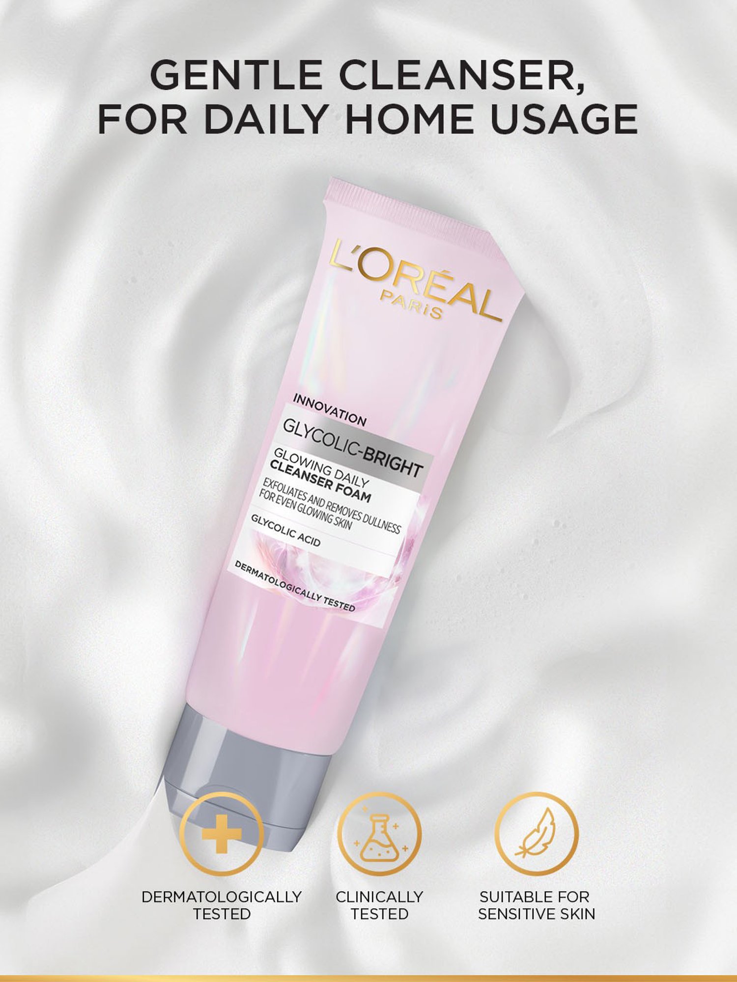 L'Oreal Paris Glycolic Bright Daily Foaming Face Cleanser - 50 ml