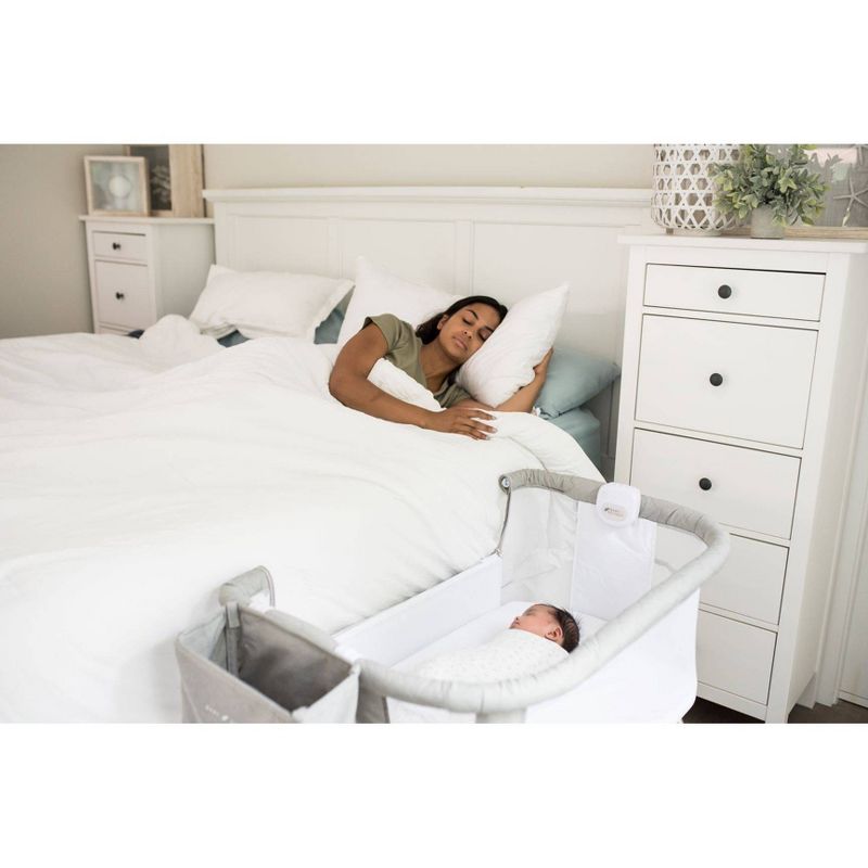 Baby Delight Beside Me Somni Deluxe Bassinet and Bedside Sleeper - Quilted Gray