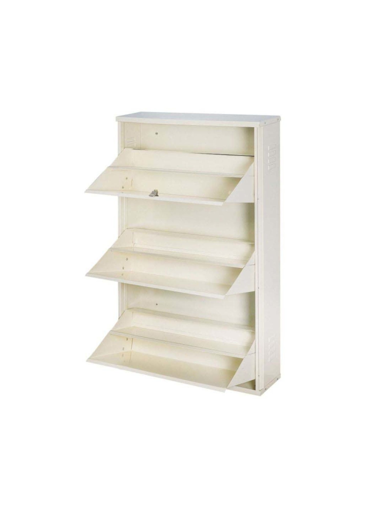 Delite Kom Metal Shoe Rack - 24" 6 Shelf, Double Decker, Ivory, PowderCoat, Wall Mount, DIY