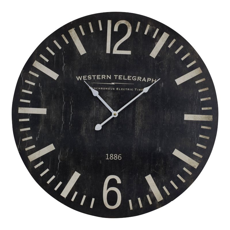 VIP Home Garden 23"x1.5"x23" Wall Clock 23" Black