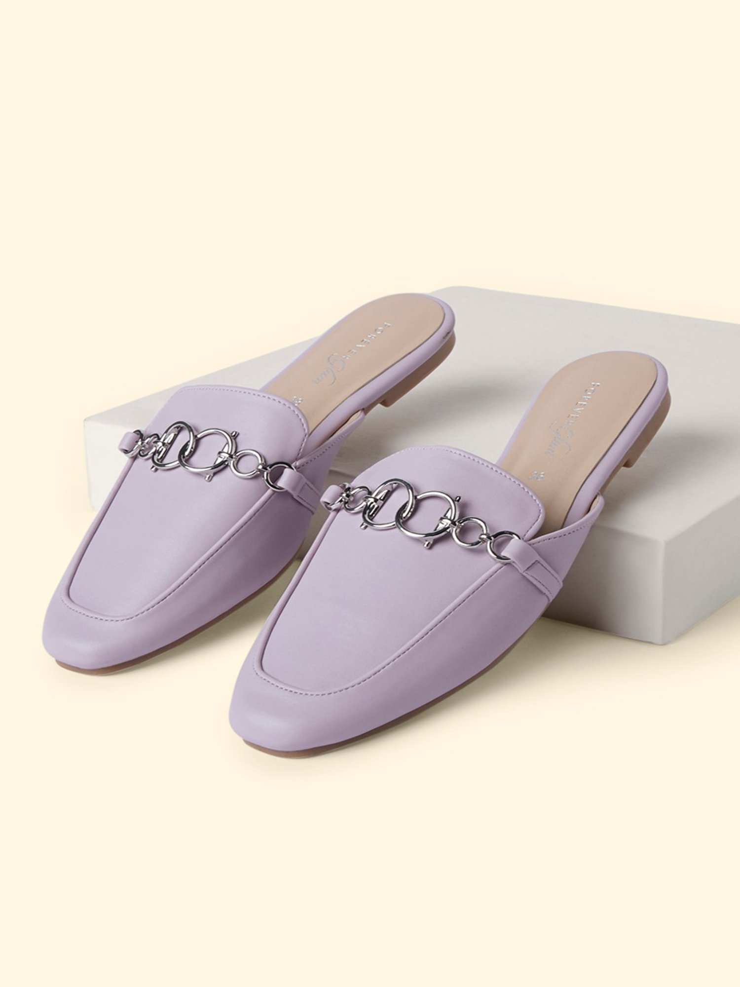 Forever Glam by Pantaloons Women's Lilac Mule Shoes