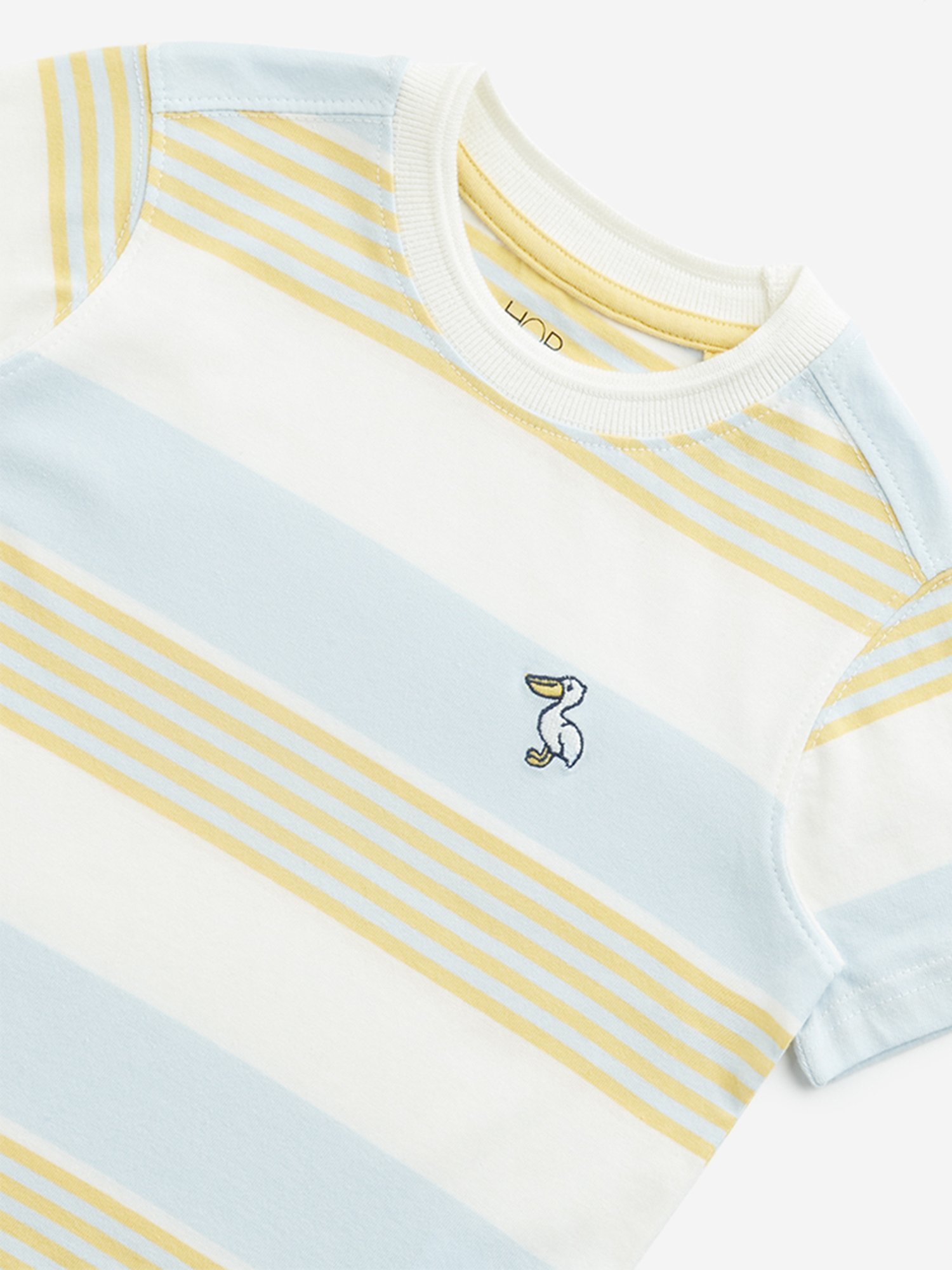 HOP Kids by Westside Light Blue Striped Cotton T-Shirt